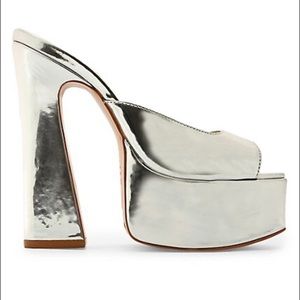 Schutz- Andrina Specchio Leather Sandal, Silver